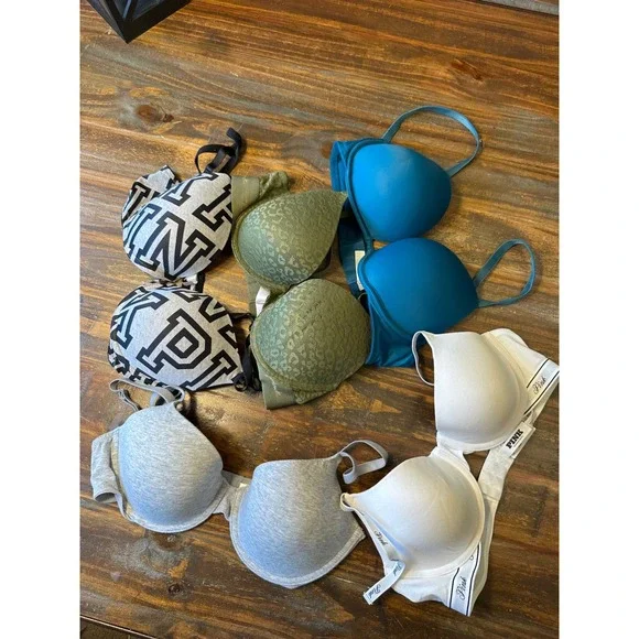 Victoria's Secret PINK Wear Everywhere Super Push Up & Tshirt Bra Lot 5pc 36C - Picture 13 of 14